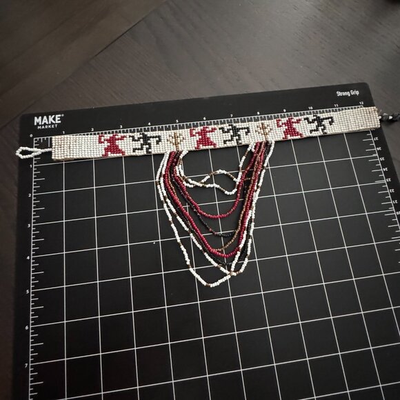 Eclectic Seed Beads Chocker Necklace Aboriginal Handmade Jewelry - Picture 8 of 9